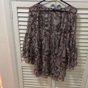 Style & Co. Floral Blouse - Black and Pink